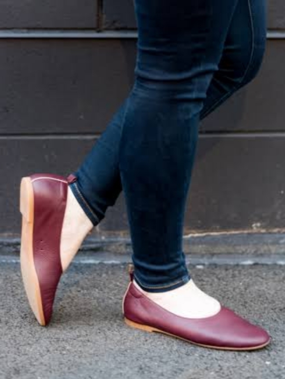 Everlane Day Glove Flats Maroon